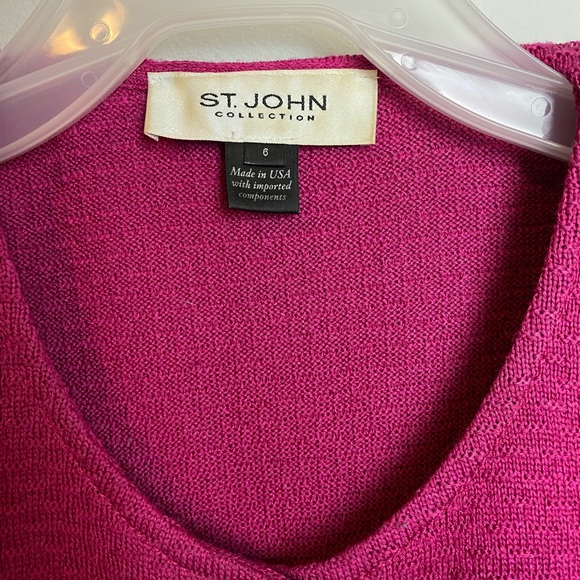 St John Fuschia Dress with Embellished Buttons - Picture 2 of 4